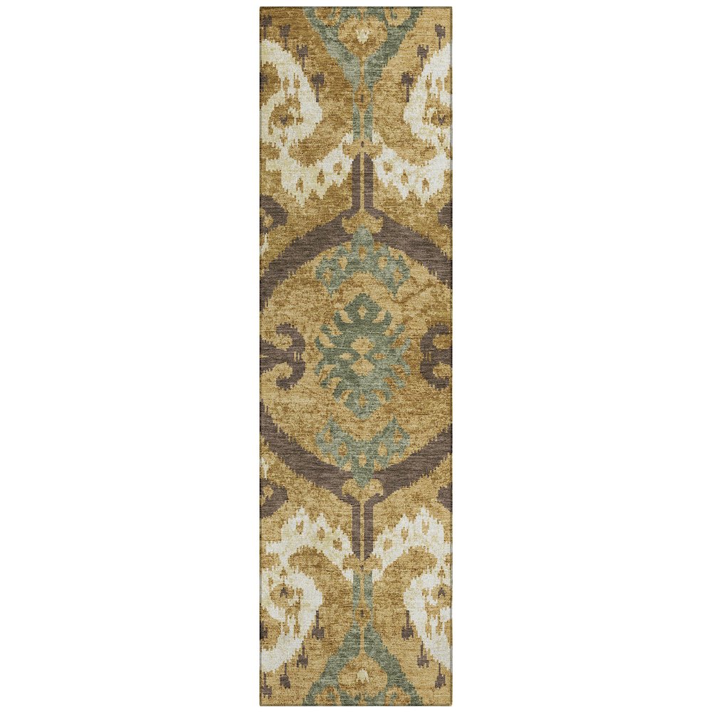 Machine Washable Indoor/Outdoor Chantille ACN2614 Gold 2'3" x 7'6" Runner Rug. Picture 1