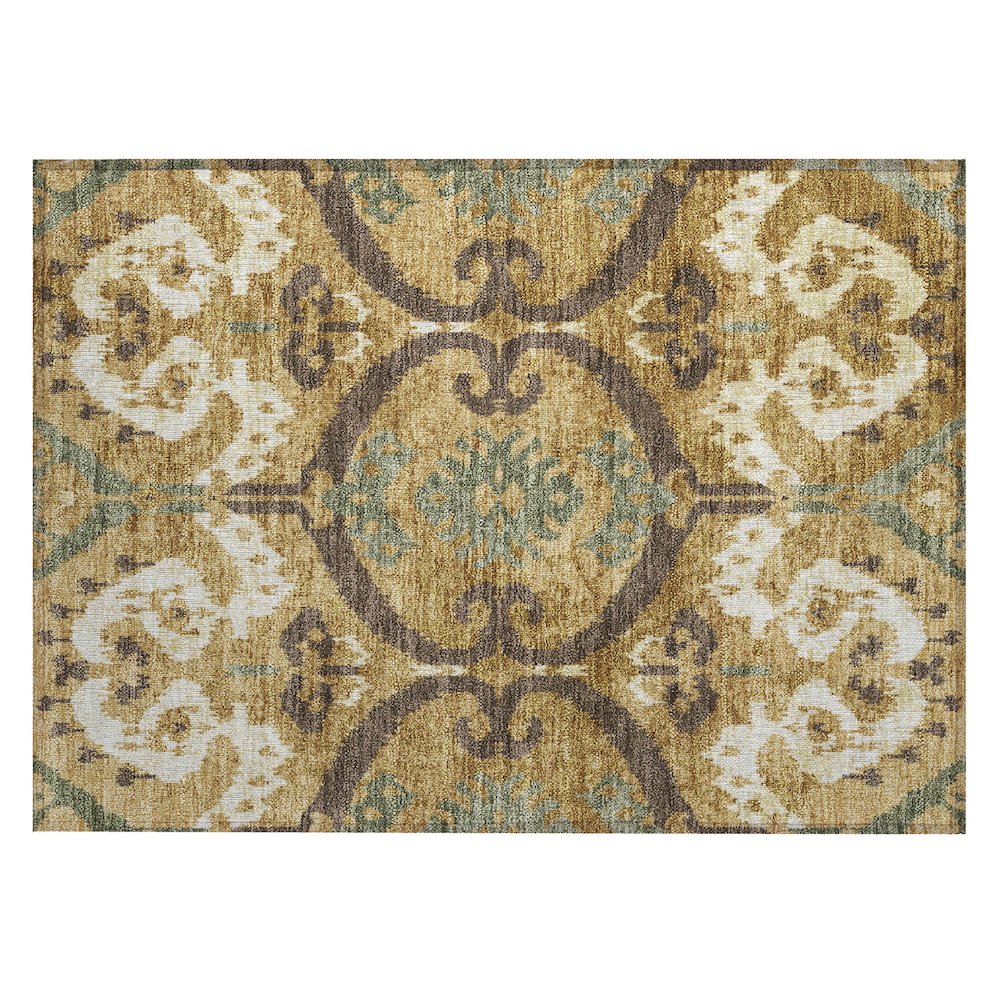 Machine Washable Indoor/Outdoor Chantille ACN2614 Gold 1'8" x 2'6" Rug. Picture 1