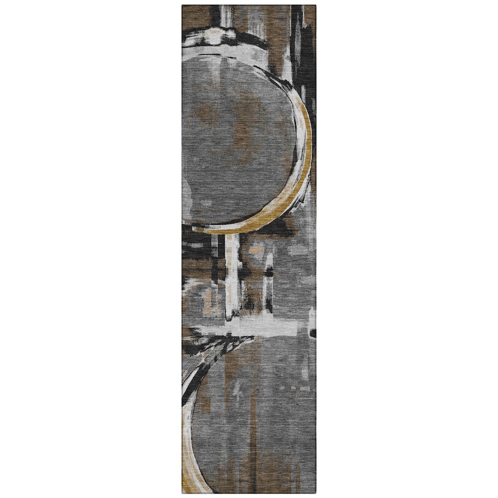 Machine Washable Indoor/Outdoor Chantille ACN2615 Gray 2'3" x 7'6" Runner Rug. Picture 1