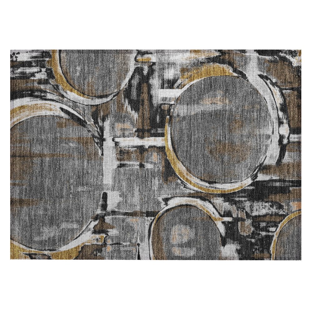 Machine Washable Indoor/Outdoor Chantille ACN2615 Gray 1'8" x 2'6" Rug. Picture 1