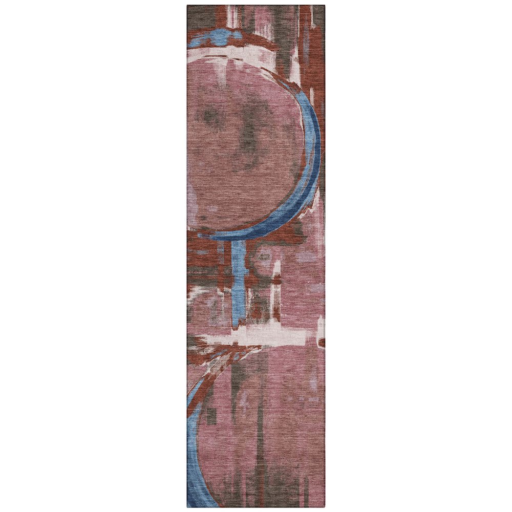 Machine Washable Indoor/Outdoor Chantille ACN2615 Red 2'3" x 7'6" Runner Rug. Picture 1