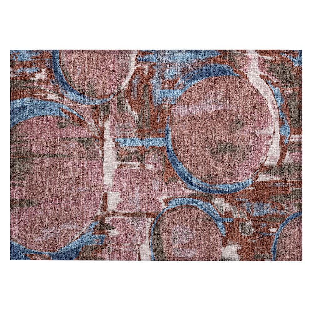 Machine Washable Indoor/Outdoor Chantille ACN2615 Red 1'8" x 2'6" Rug. Picture 1