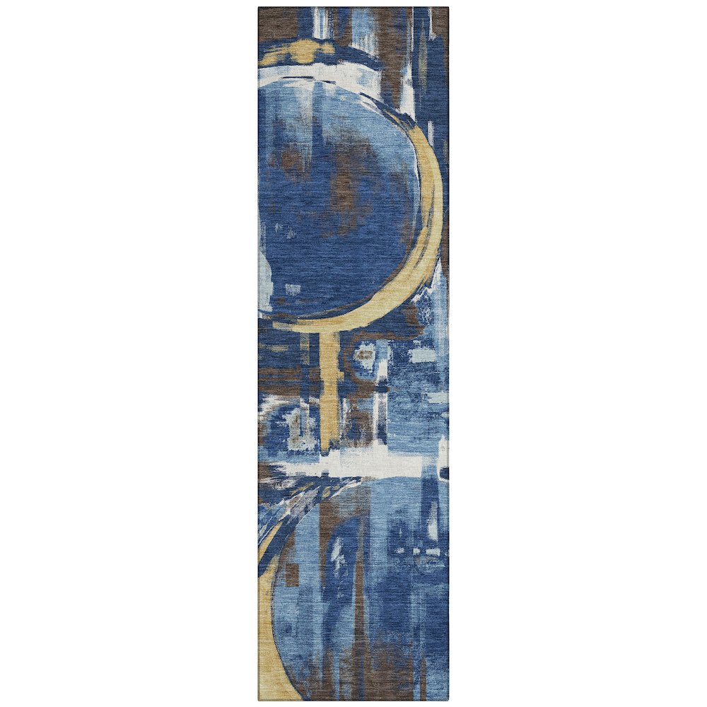 Machine Washable Indoor/Outdoor Chantille ACN2615 Blue 2'3" x 7'6" Runner Rug. Picture 1