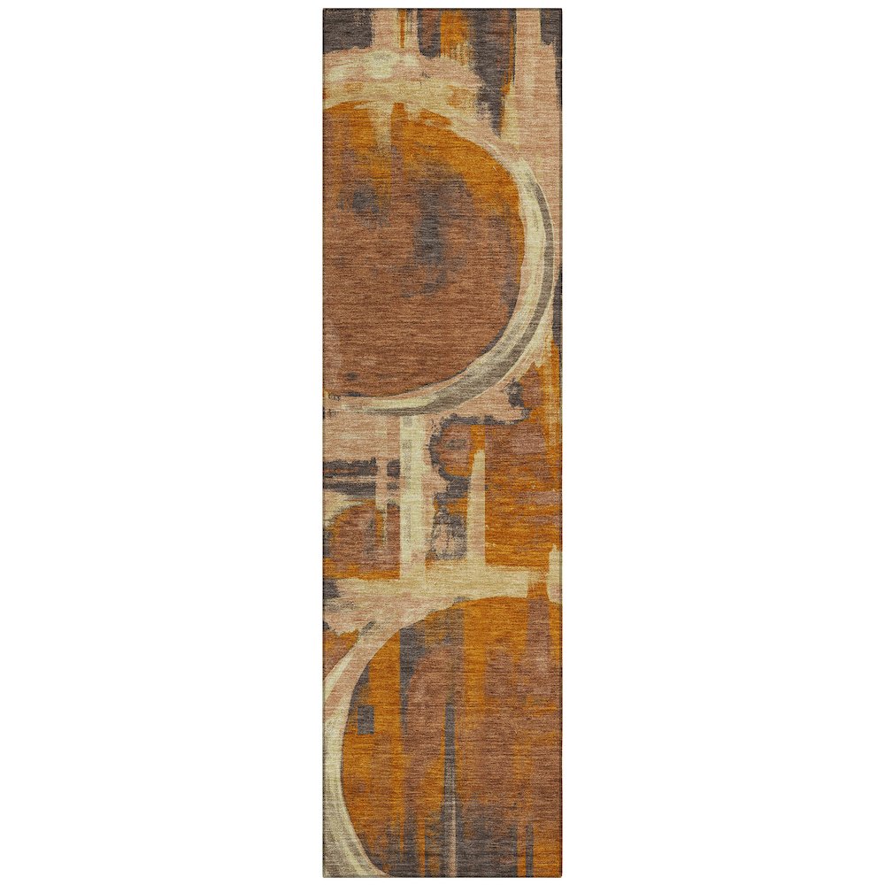 Machine Washable Indoor/Outdoor Chantille ACN2615 Orange 2'3" x 7'6" Runner Rug. Picture 1