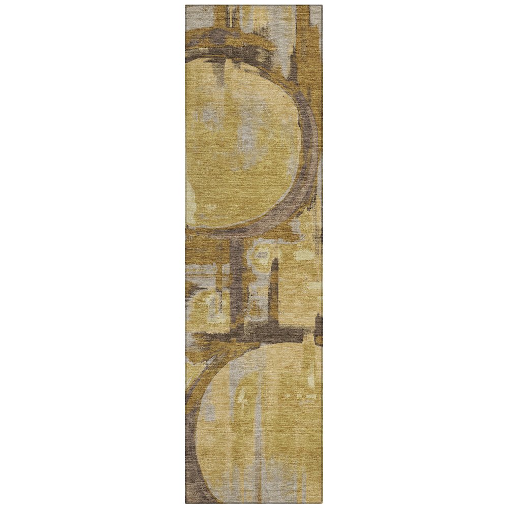 Machine Washable Indoor/Outdoor Chantille ACN2615 Gold 2'3" x 7'6" Runner Rug. Picture 1