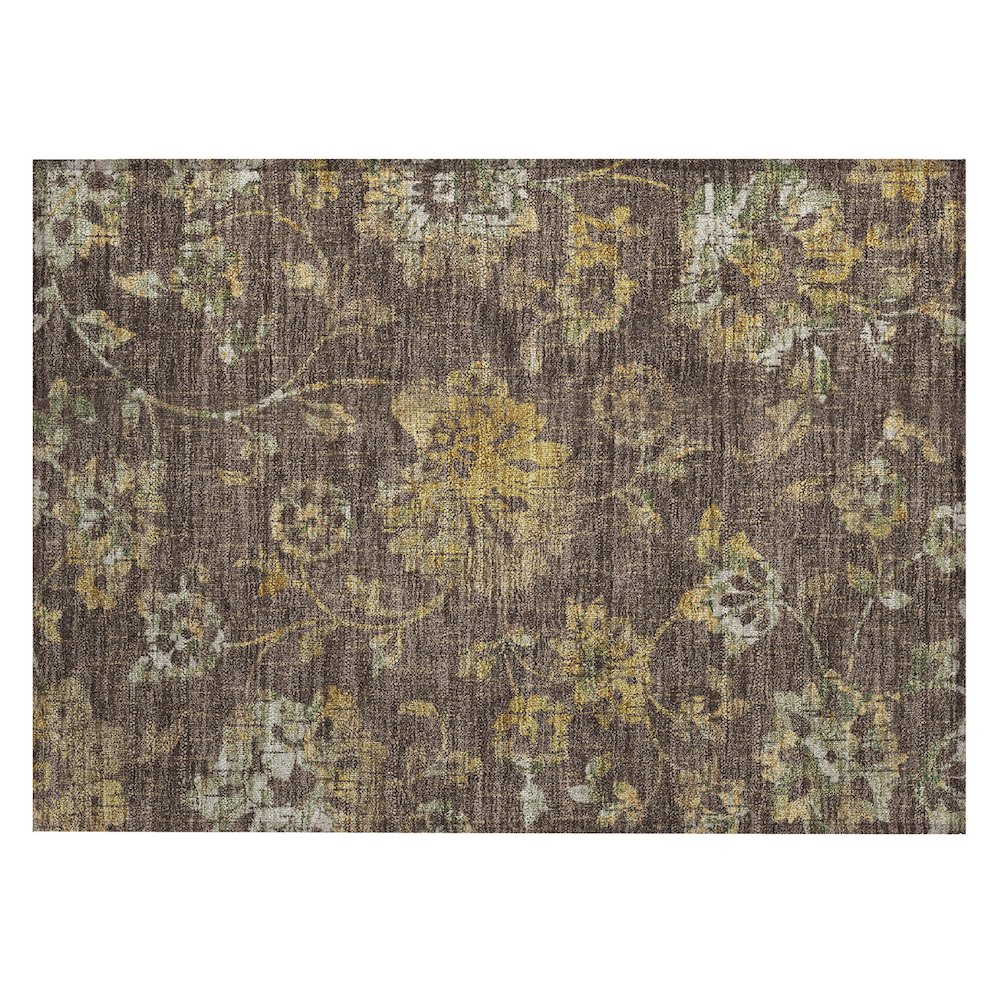 Machine Washable Indoor/Outdoor Chantille ACN2616 Brown 1'8" x 2'6" Rug. Picture 1