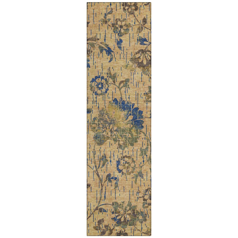 Machine Washable Indoor/Outdoor Chantille ACN2616 Gold 2'3" x 7'6" Runner Rug. Picture 1
