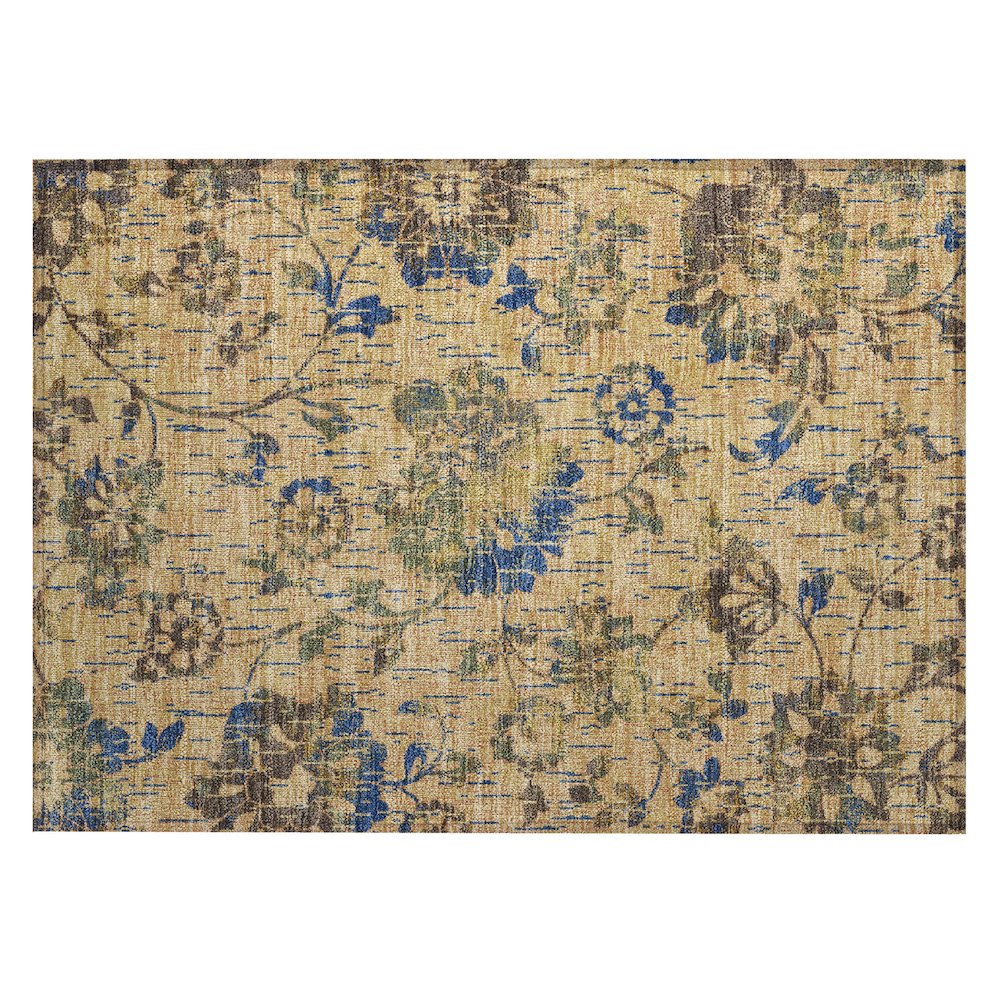 Machine Washable Indoor/Outdoor Chantille ACN2616 Gold 1'8" x 2'6" Rug. Picture 1