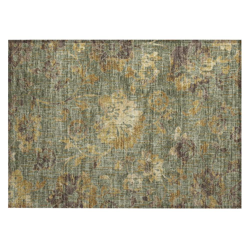 Machine Washable Indoor/Outdoor Chantille ACN2616 Green 1'8" x 2'6" Rug. Picture 1