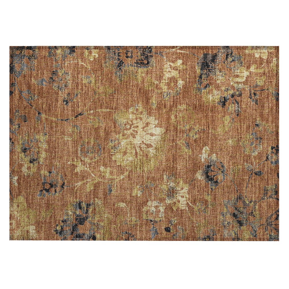 Machine Washable Indoor/Outdoor Chantille ACN2616 Orange 1'8" x 2'6" Rug. Picture 1