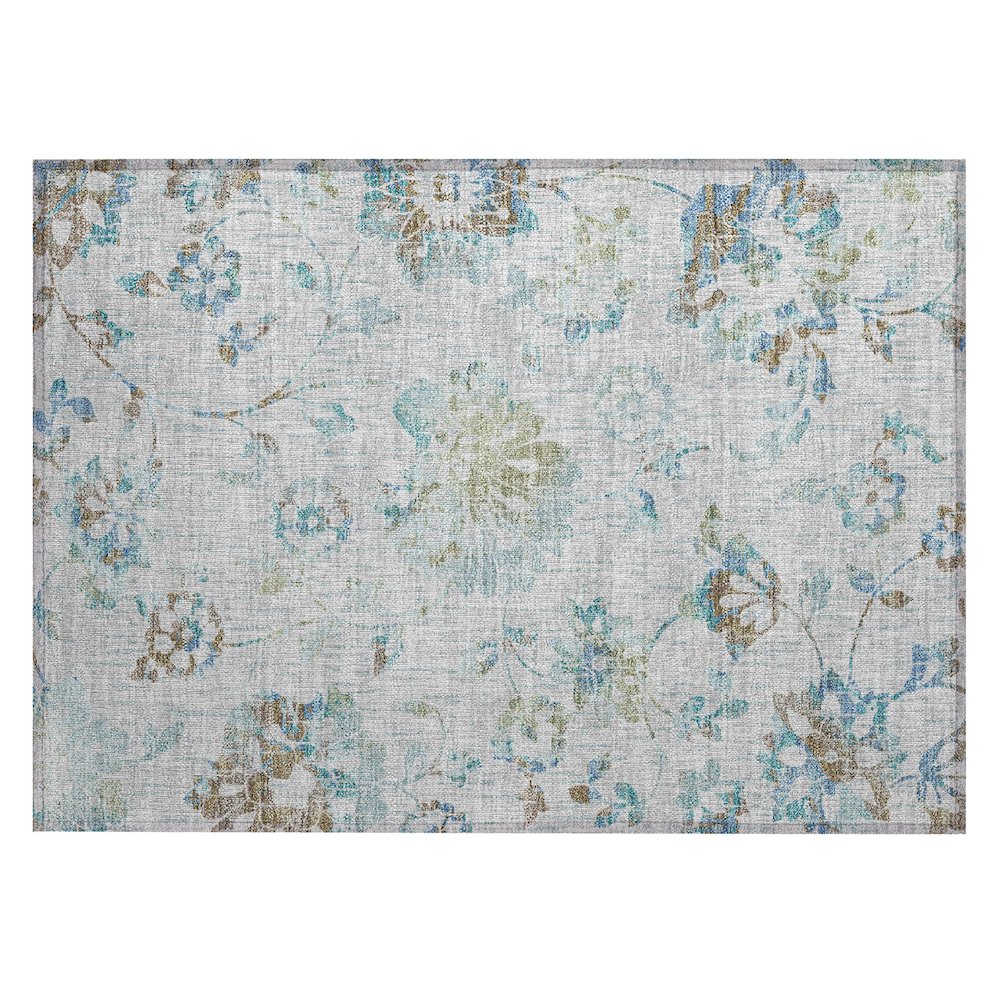 Machine Washable Indoor/Outdoor Chantille ACN2616 Gray 1'8" x 2'6" Rug. Picture 1