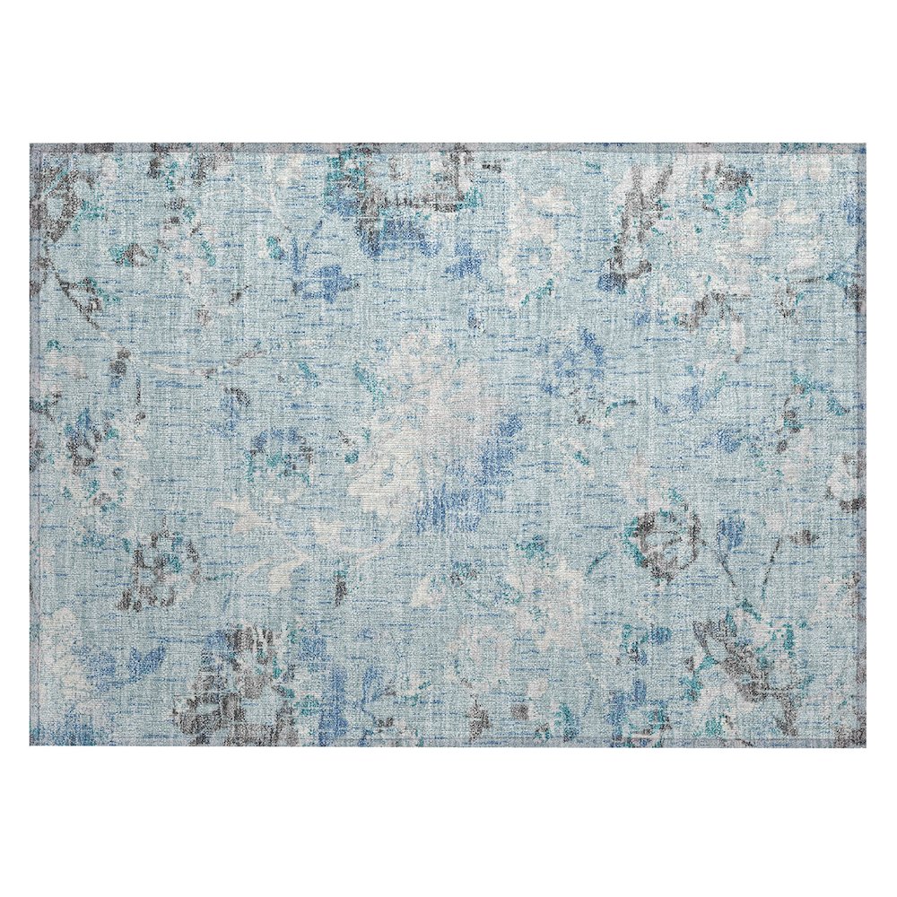 Machine Washable Indoor/Outdoor Chantille ACN2616 Blue 1'8" x 2'6" Rug. Picture 1