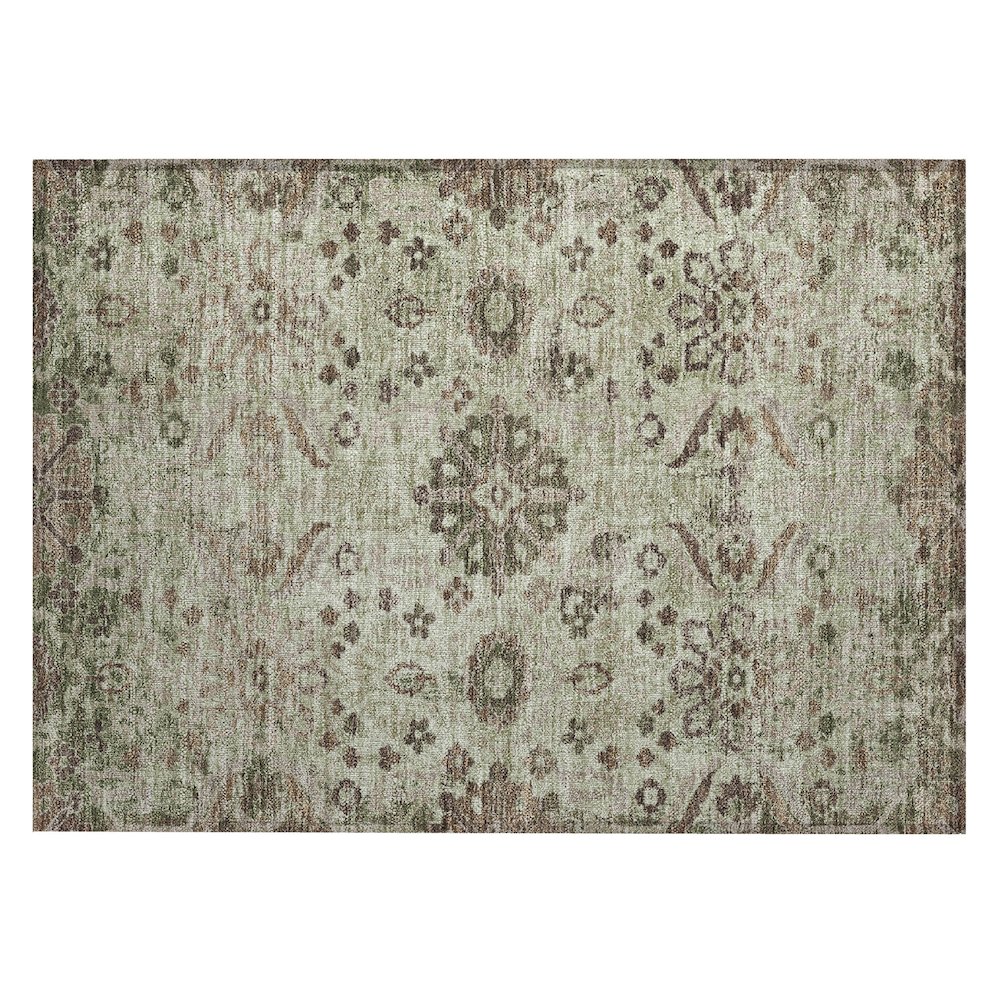 Machine Washable Indoor/Outdoor Chantille ACN2617 Green 1'8" x 2'6" Rug. Picture 1