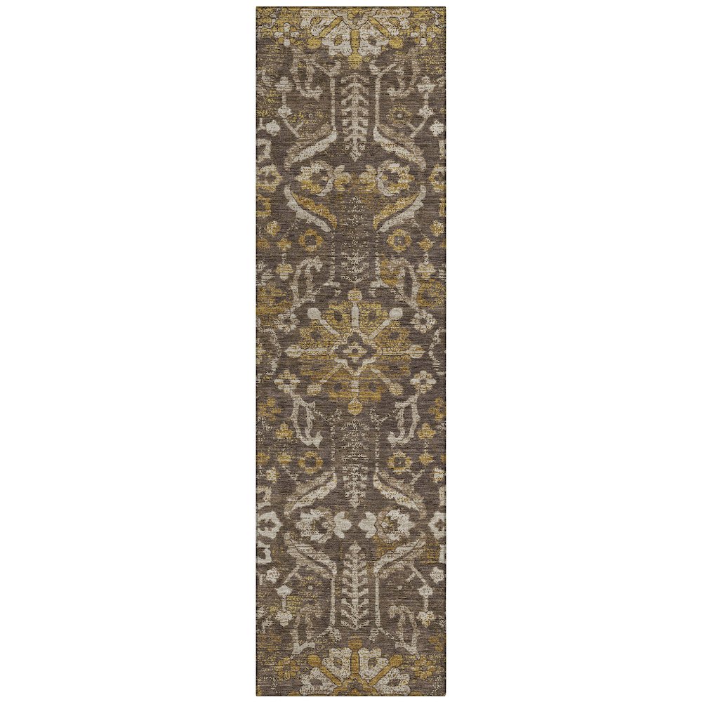 Machine Washable Indoor/Outdoor Chantille ACN2617 Brown 2'3" x 7'6" Runner Rug. Picture 1