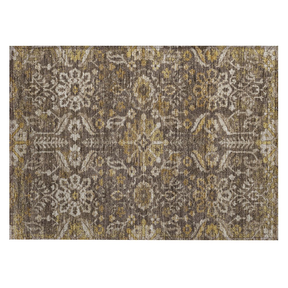 Machine Washable Indoor/Outdoor Chantille ACN2617 Brown 1'8" x 2'6" Rug. Picture 1