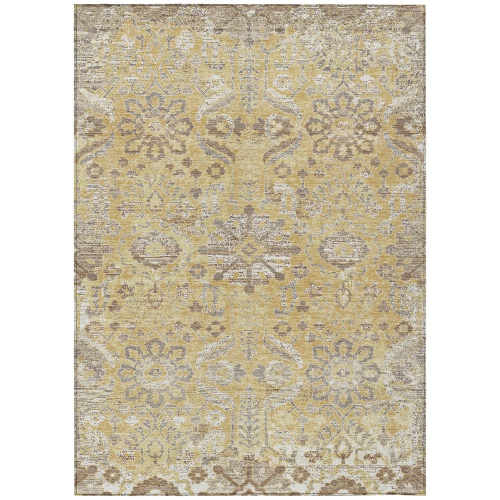 Machine Washable Indoor/Outdoor Chantille ACN2617 Gold 2'6" x 3'10" Rug. Picture 1
