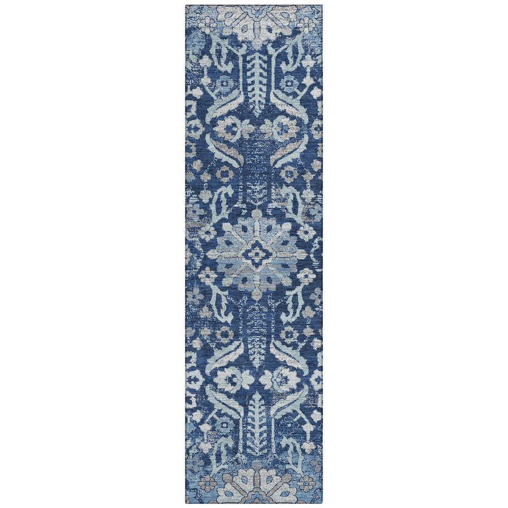 Machine Washable Indoor/Outdoor Chantille ACN2617 Blue 2'3" x 7'6" Runner Rug. Picture 1