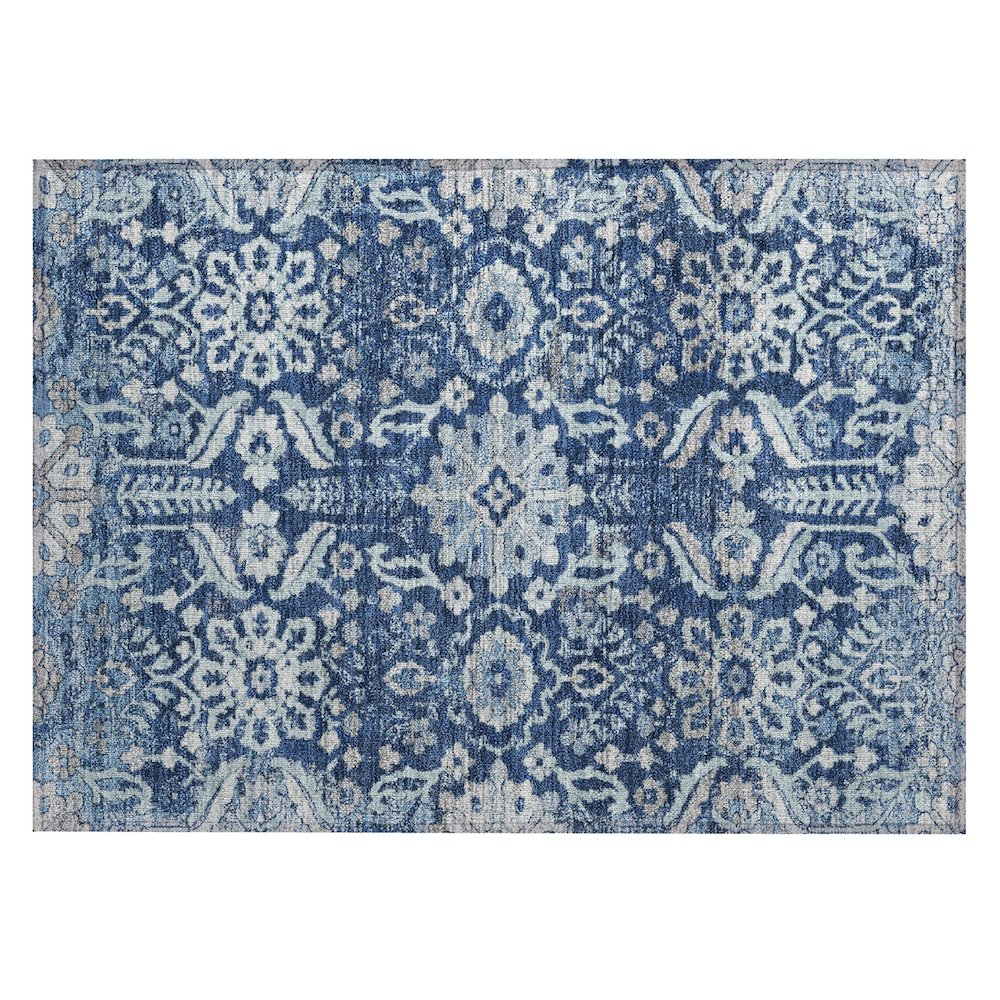Machine Washable Indoor/Outdoor Chantille ACN2617 Blue 1'8" x 2'6" Rug. Picture 1