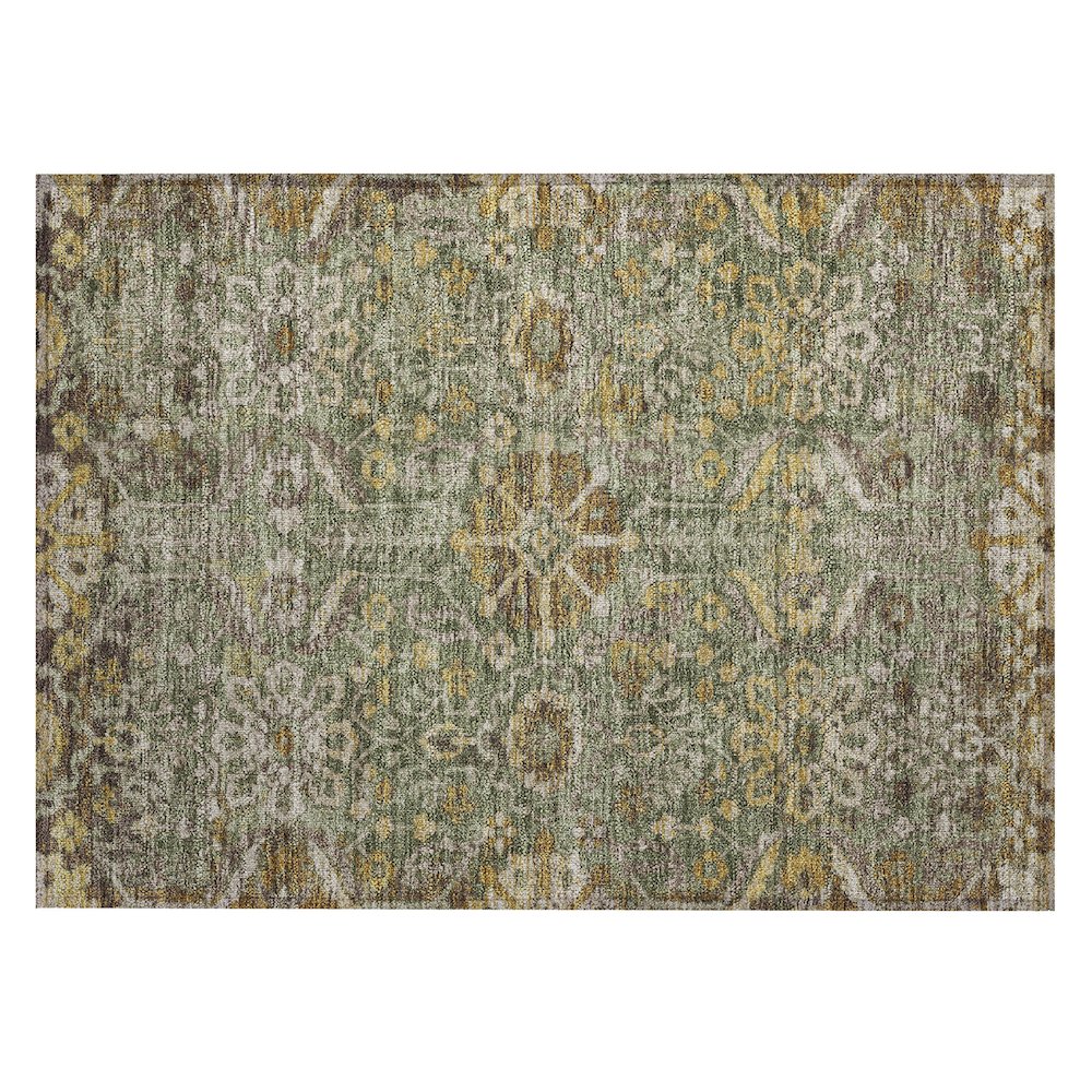 Machine Washable Indoor/Outdoor Chantille ACN2617 Green 1'8" x 2'6" Rug. Picture 1