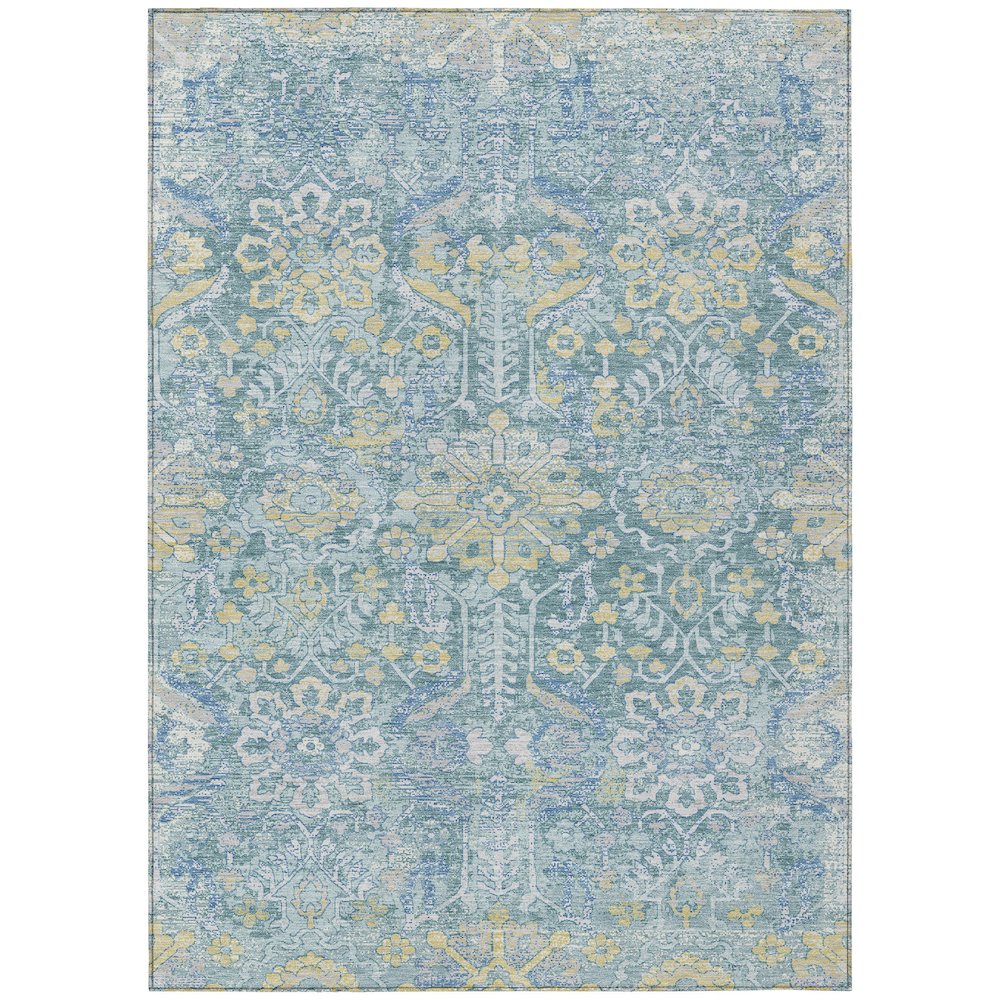 Machine Washable Indoor/Outdoor Chantille ACN2617 Teal 2'6" x 3'10" Rug. Picture 1
