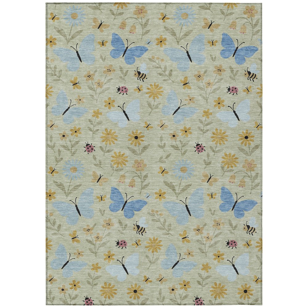 Machine Washable Indoor/Outdoor Chantille ACN2618 Green 2'6" x 3'10" Rug. Picture 1