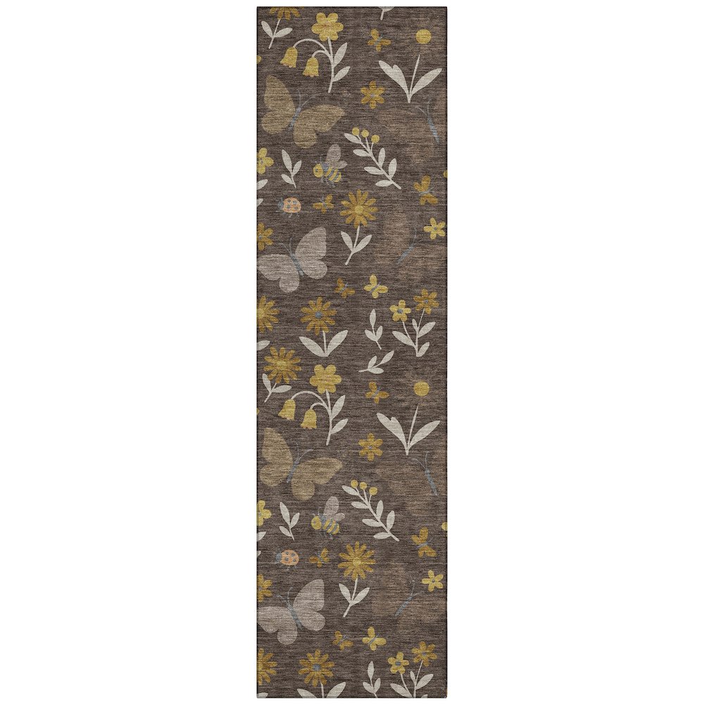 Machine Washable Indoor/Outdoor Chantille ACN2618 Brown 2'3" x 7'6" Runner Rug. Picture 1