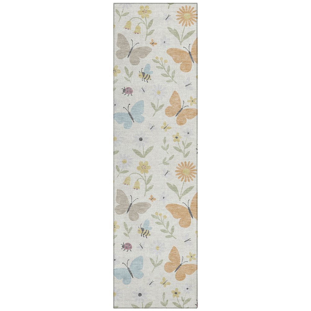 Machine Washable Indoor/Outdoor Chantille ACN2618 Ivory 2'3" x 7'6" Runner Rug. Picture 1