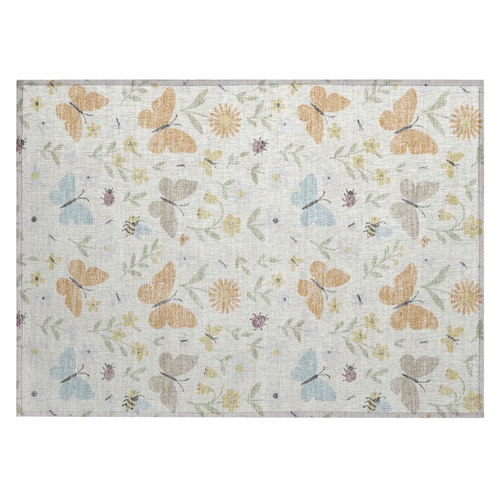 Machine Washable Indoor/Outdoor Chantille ACN2618 Ivory 1'8" x 2'6" Rug. Picture 1