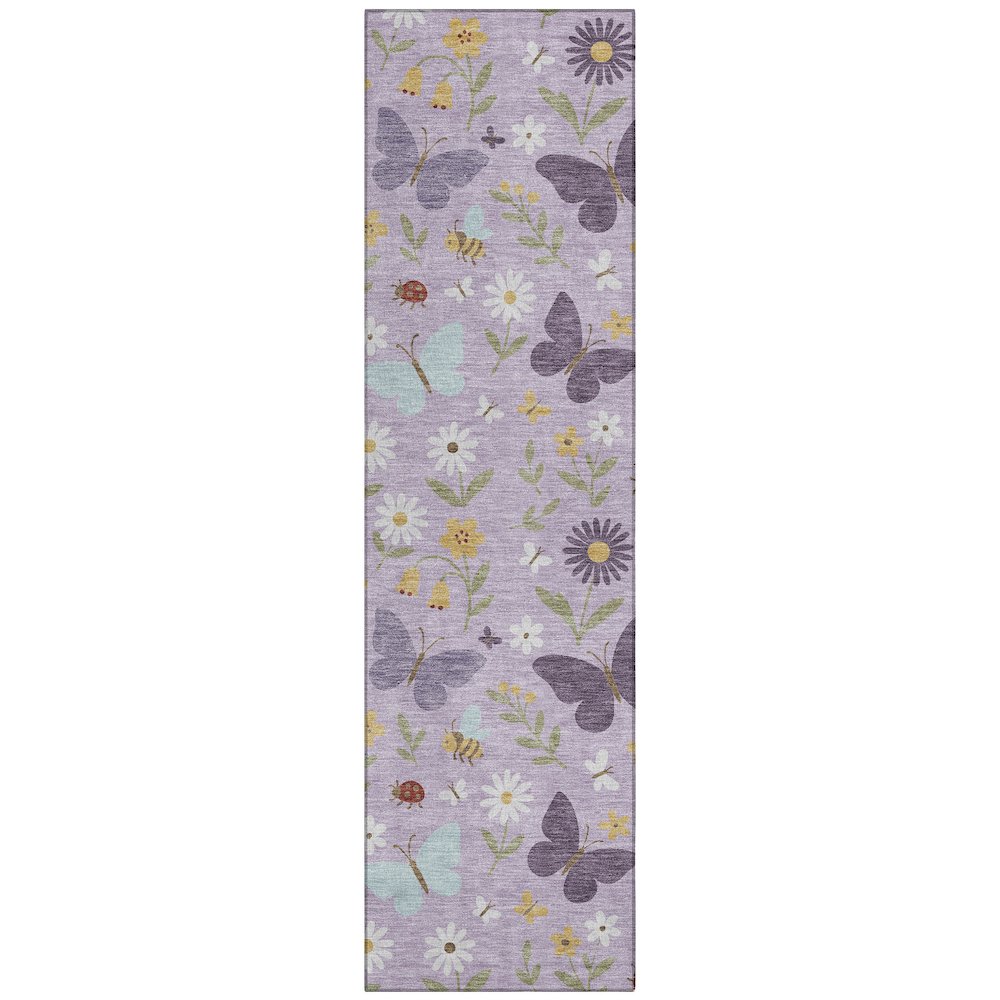 Machine Washable Indoor/Outdoor Chantille ACN2618 Purple 2'3" x 7'6" Runner Rug. Picture 1