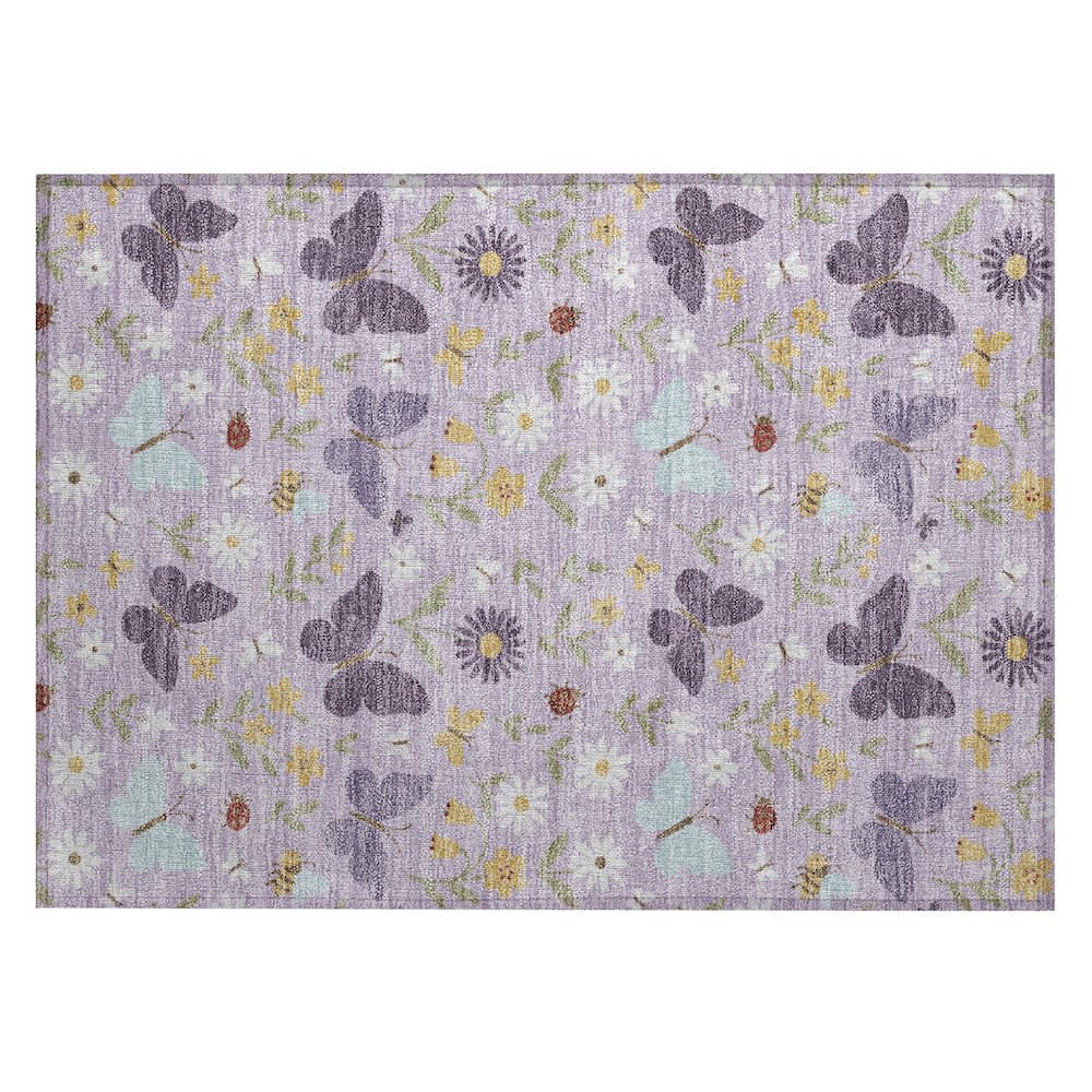 Machine Washable Indoor/Outdoor Chantille ACN2618 Purple 1'8" x 2'6" Rug. Picture 1