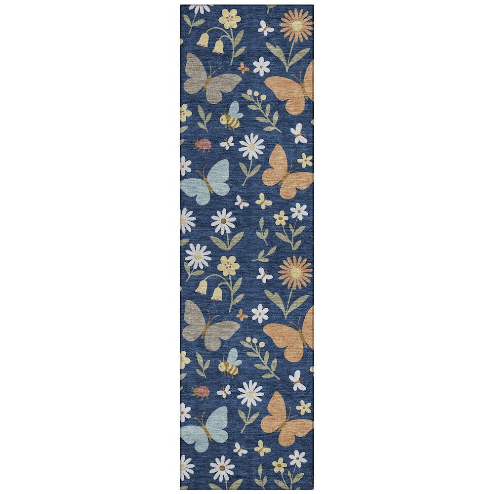 Machine Washable Indoor/Outdoor Chantille ACN2618 Blue 2'3" x 7'6" Runner Rug. Picture 1