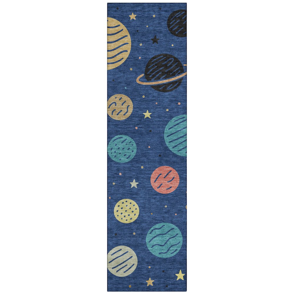 Machine Washable Indoor/Outdoor Chantille ACN2619 Blue 2'3" x 7'6" Runner Rug. Picture 1