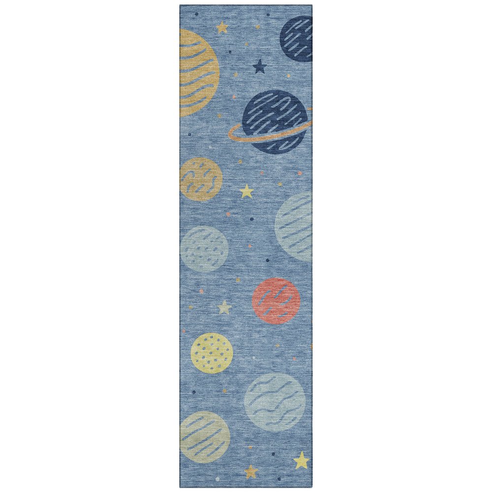 Machine Washable Indoor/Outdoor Chantille ACN2619 Blue 2'3" x 7'6" Runner Rug. Picture 1