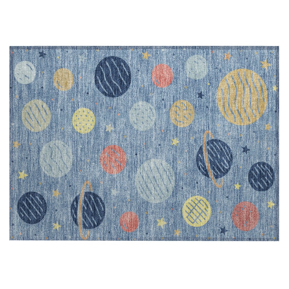 Machine Washable Indoor/Outdoor Chantille ACN2619 Blue 1'8" x 2'6" Rug. Picture 1