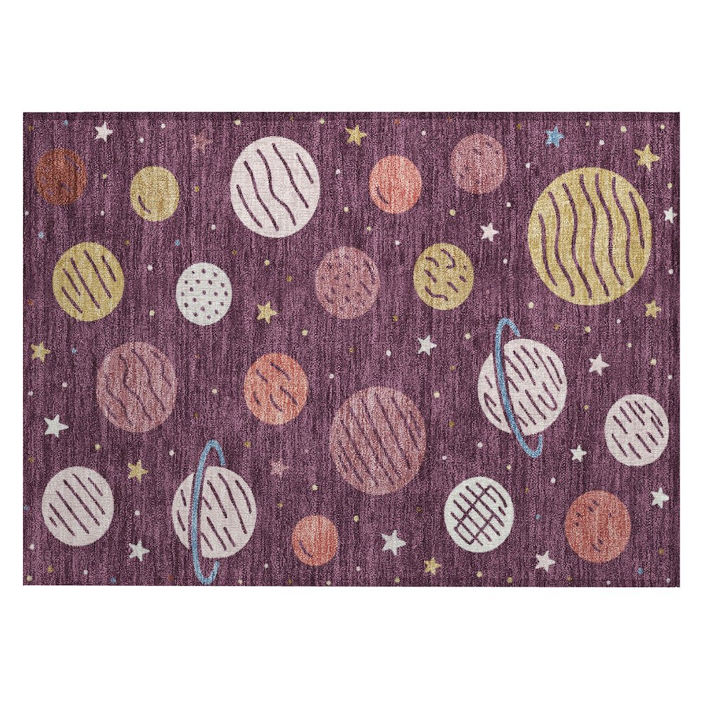 Machine Washable Indoor/Outdoor Chantille ACN2619 Purple 1'8" x 2'6" Rug. Picture 1