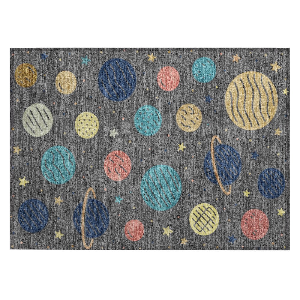 Machine Washable Indoor/Outdoor Chantille ACN2619 Gray 1'8" x 2'6" Rug. Picture 1