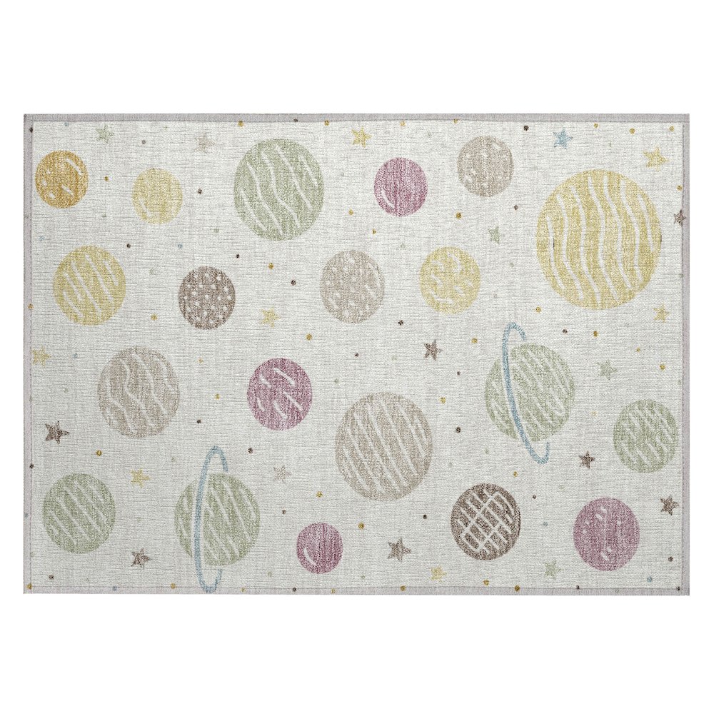 Machine Washable Indoor/Outdoor Chantille ACN2619 Ivory 1'8" x 2'6" Rug. Picture 1