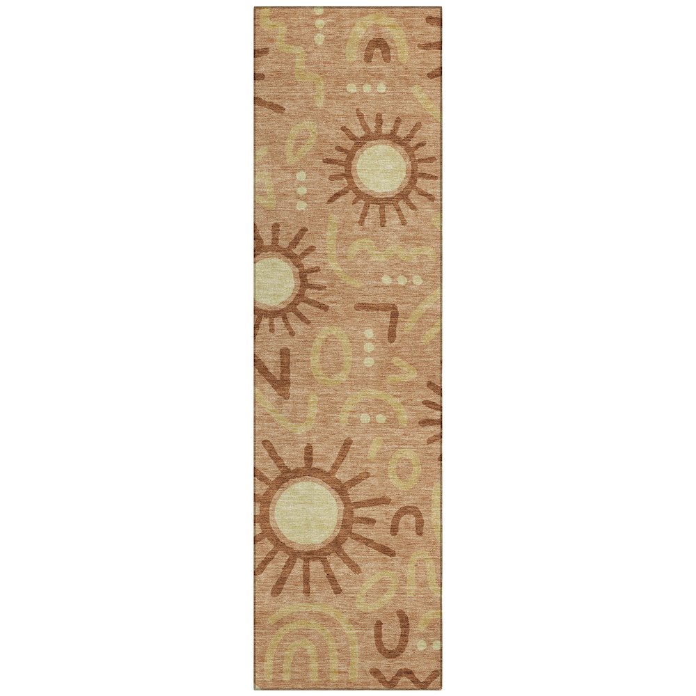 Machine Washable Indoor/Outdoor Chantille ACN2620 Orange 2'3" x 7'6" Runner Rug. Picture 1