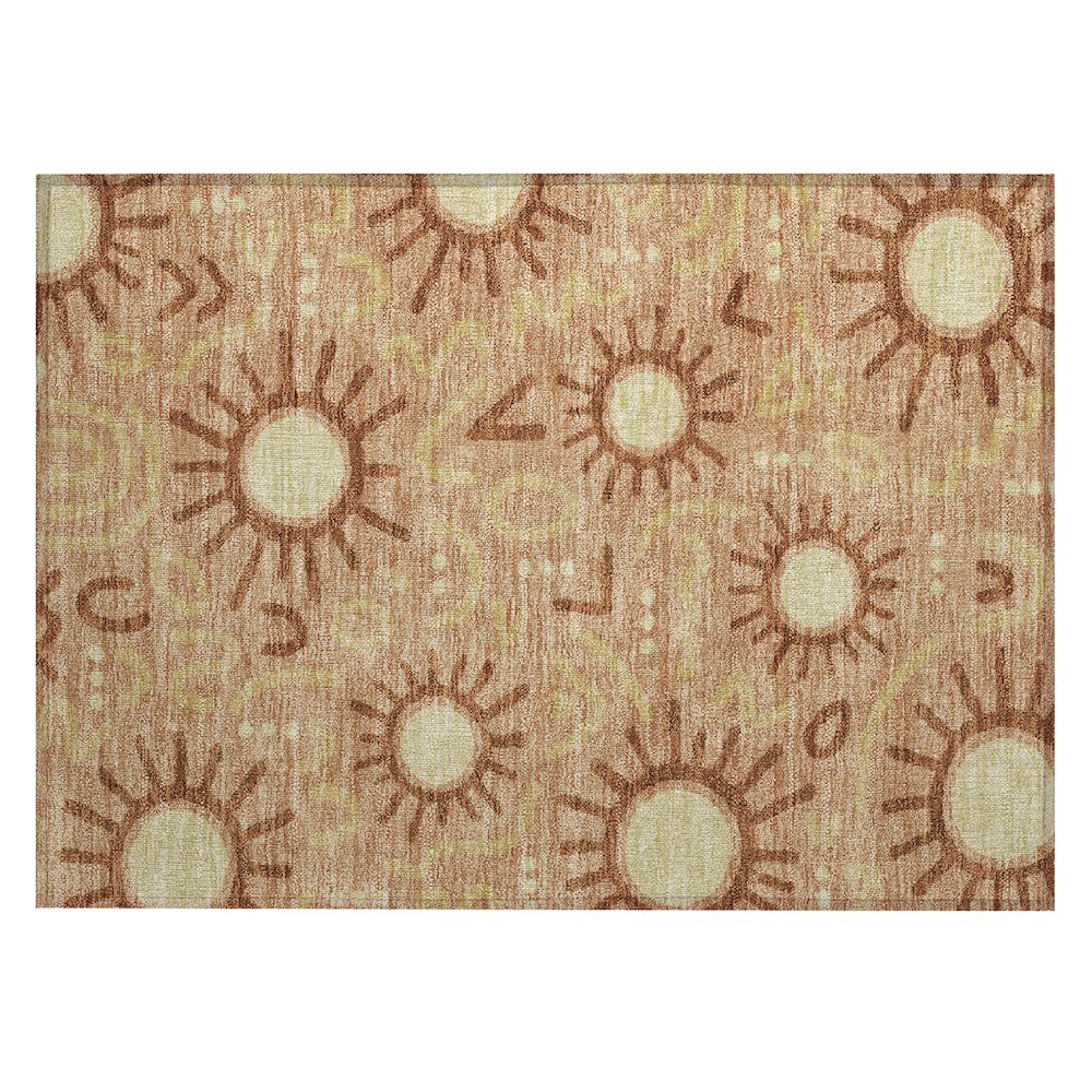 Machine Washable Indoor/Outdoor Chantille ACN2620 Orange 1'8" x 2'6" Rug. Picture 1
