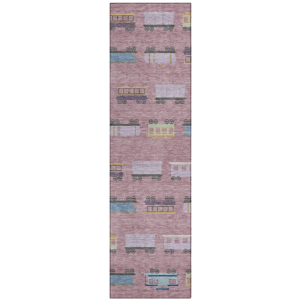 Machine Washable Indoor/Outdoor Chantille ACN2621 Pink 2'3" x 7'6" Runner Rug. Picture 1