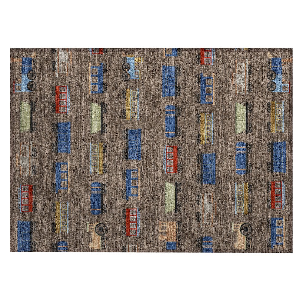 Machine Washable Indoor/Outdoor Chantille ACN2621 Brown 1'8" x 2'6" Rug. Picture 1