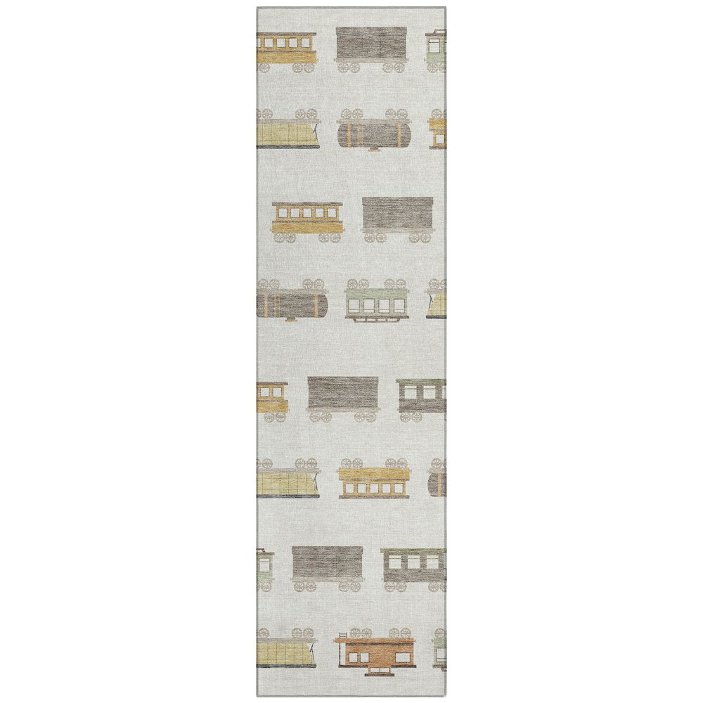Machine Washable Indoor/Outdoor Chantille ACN2621 Ivory 2'3" x 7'6" Runner Rug. Picture 1