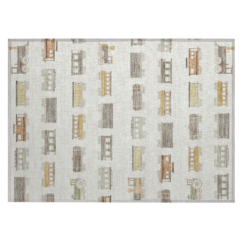 Machine Washable Indoor/Outdoor Chantille ACN2621 Ivory 1'8" x 2'6" Rug. Picture 1