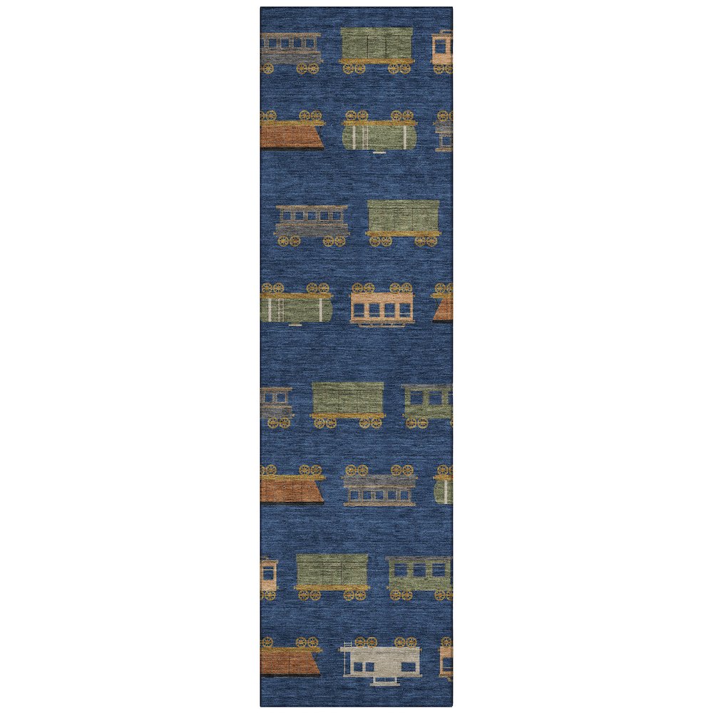Machine Washable Indoor/Outdoor Chantille ACN2621 Blue 2'3" x 7'6" Runner Rug. Picture 1
