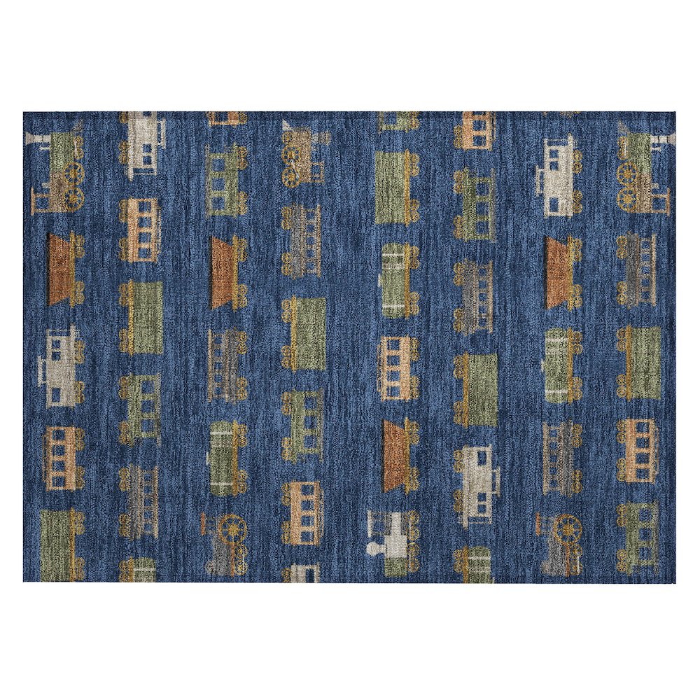 Machine Washable Indoor/Outdoor Chantille ACN2621 Blue 1'8" x 2'6" Rug. Picture 1