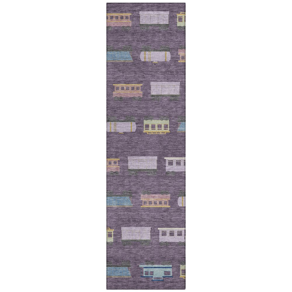 Machine Washable Indoor/Outdoor Chantille ACN2621 Purple 2'3" x 7'6" Runner Rug. Picture 1