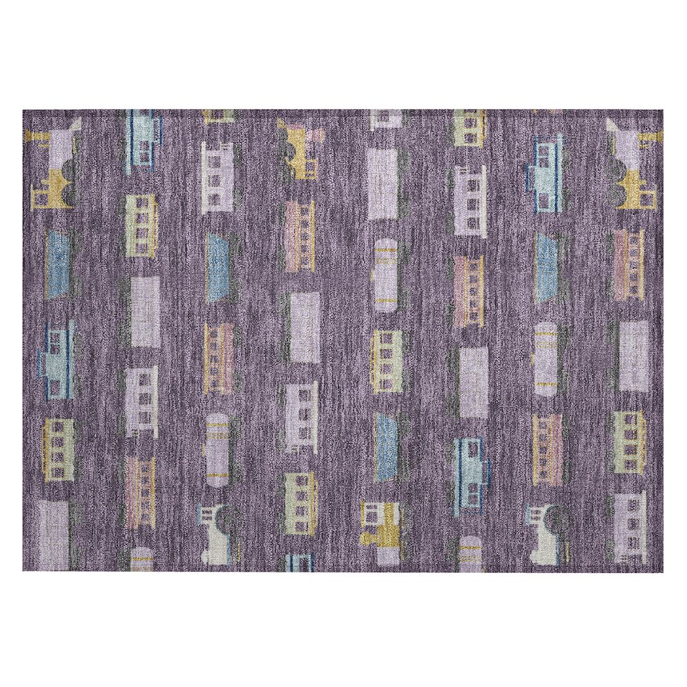 Machine Washable Indoor/Outdoor Chantille ACN2621 Purple 1'8" x 2'6" Rug. Picture 1