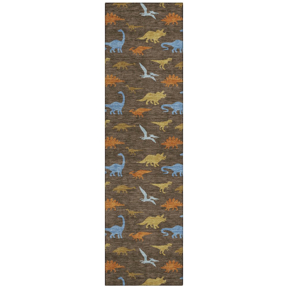Machine Washable Indoor/Outdoor Chantille ACN2622 Brown 2'3" x 7'6" Runner Rug. Picture 1