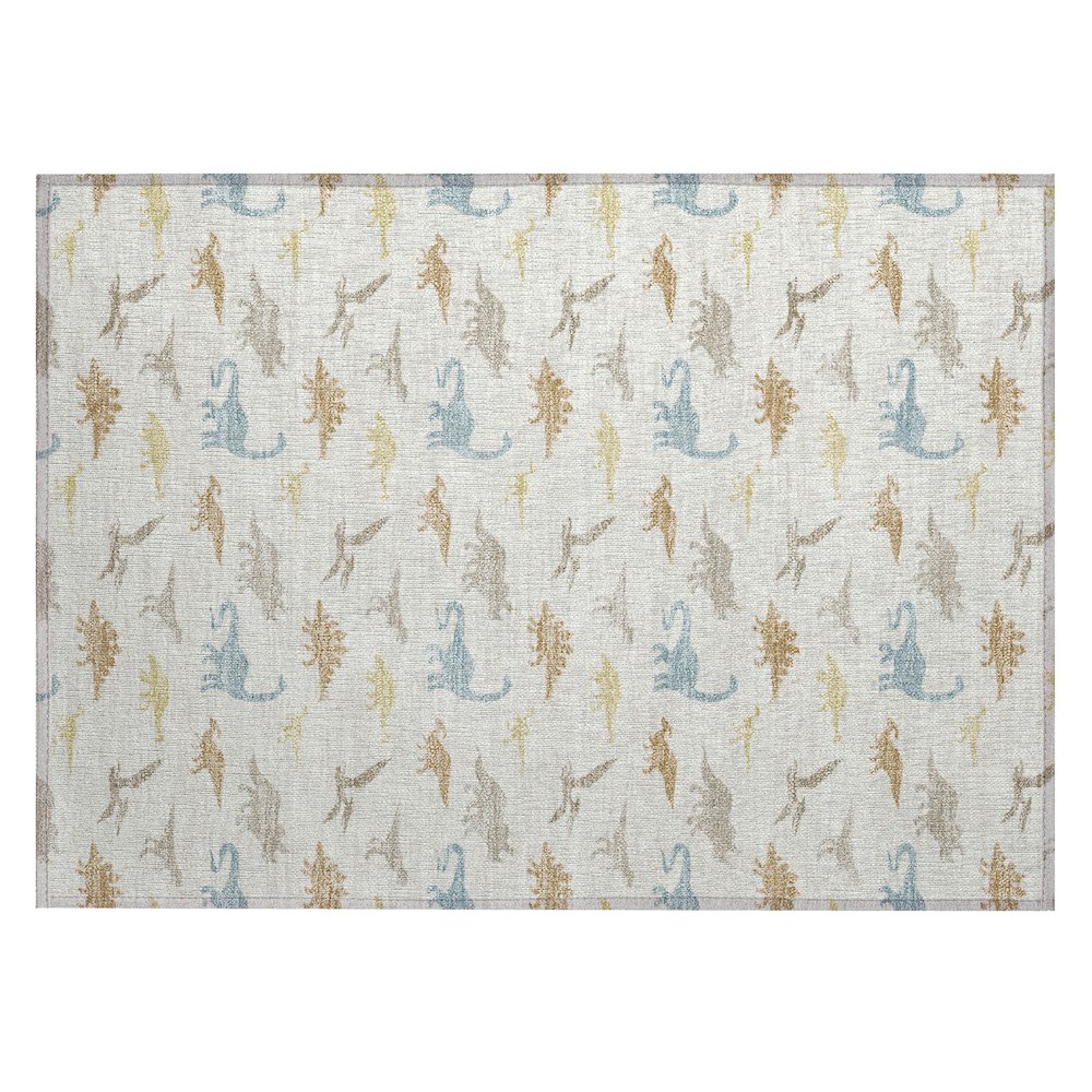 Machine Washable Indoor/Outdoor Chantille ACN2622 Ivory 1'8" x 2'6" Rug. Picture 1