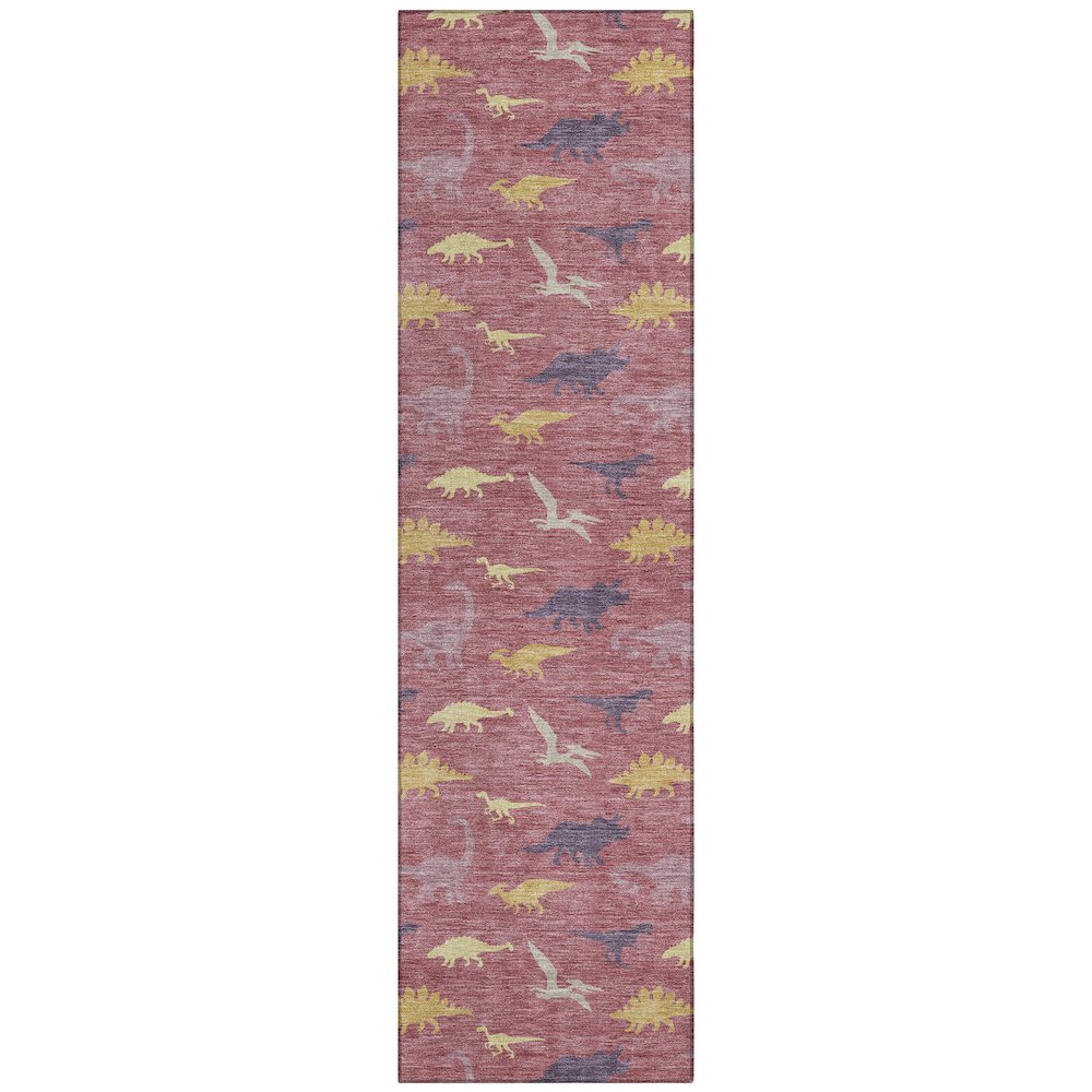 Machine Washable Indoor/Outdoor Chantille ACN2622 Pink 2'3" x 7'6" Runner Rug. Picture 1